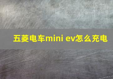 五菱电车mini ev怎么充电